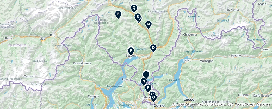 Map of Swiss Religious Landmarks