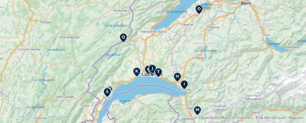 Mapa De Lausanne Museums and Galleries