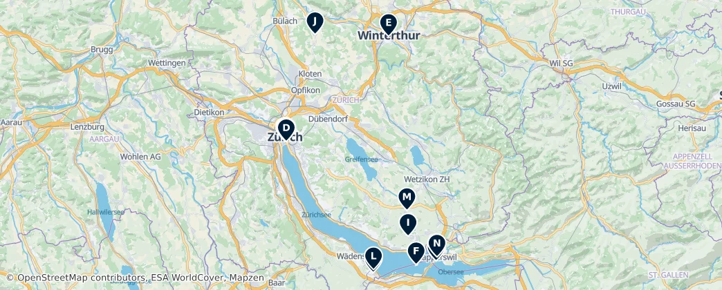 Karte von Historic Churches and Chapels