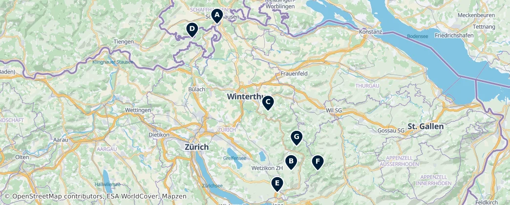 Karte von Waterfalls and Caves
