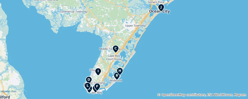 Mapa Cape May County Essentials