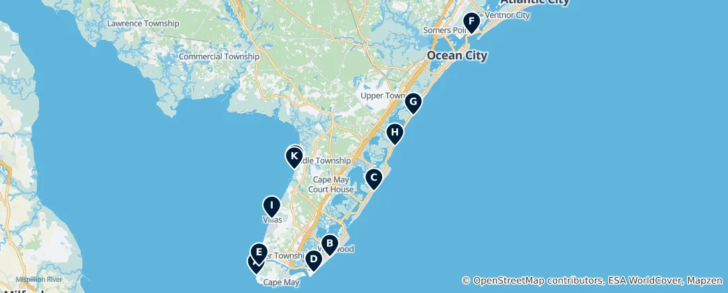Mapa Scenic Beaches