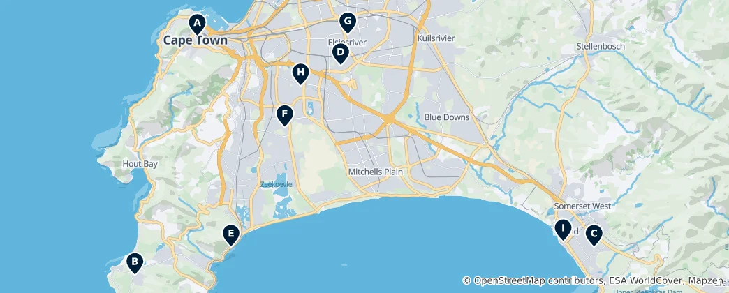 Mapa Notable Religious Sites