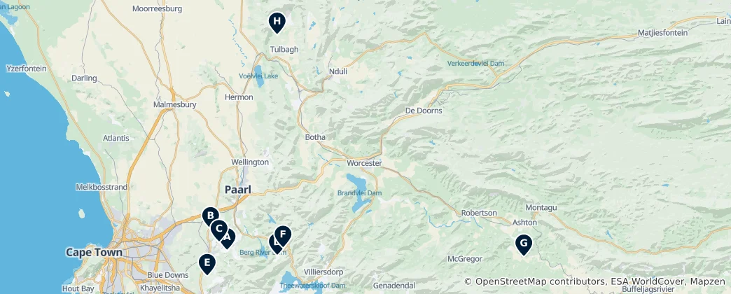 Mappa di Wineries & Vineyards