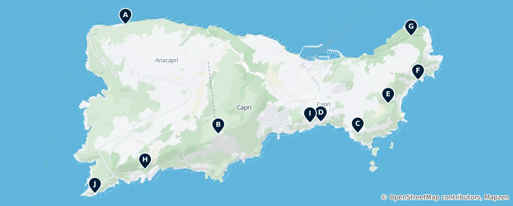 Mapa De Capri's Natural Wonders