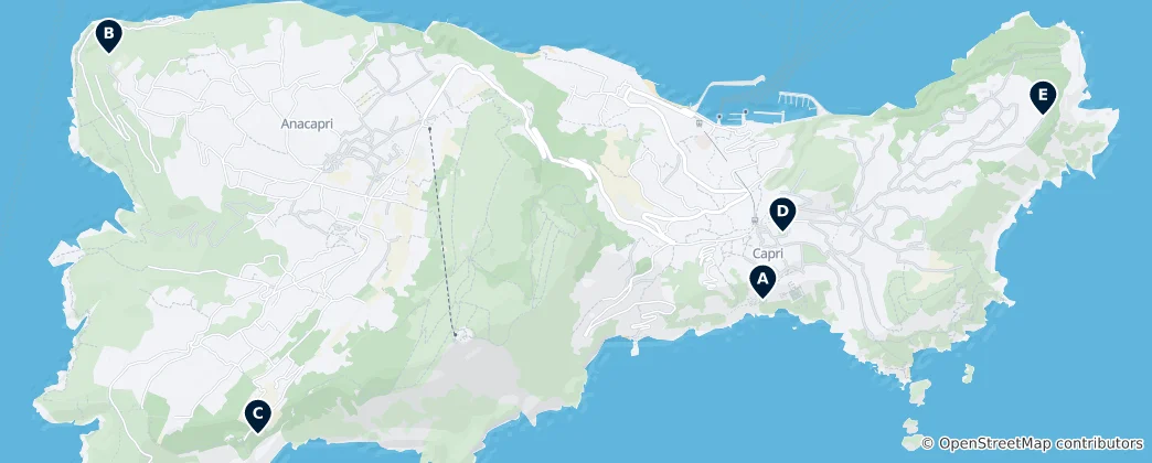 Map of Capri's Parks and Gardens