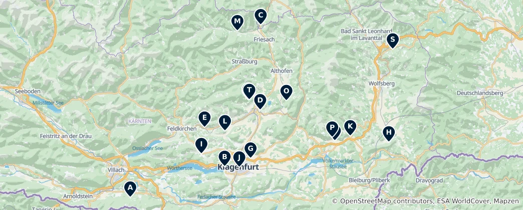 Карта Austrian Heritage Sites