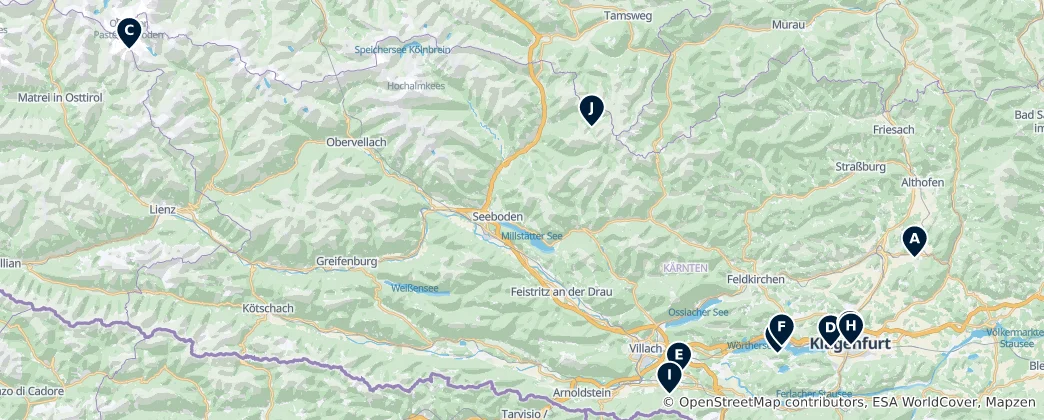 Map of Kärnten's Absolute Must-Sees