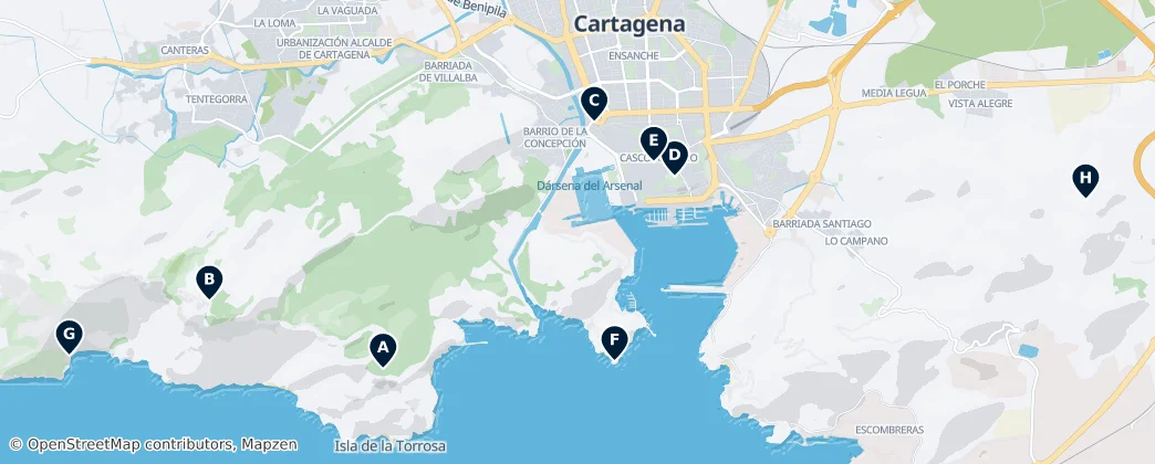 Mapa Hidden Gems of Cartagena