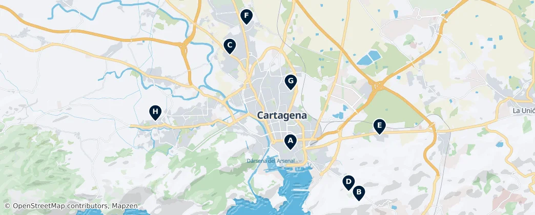Mapa Historic Churches of Cartagena