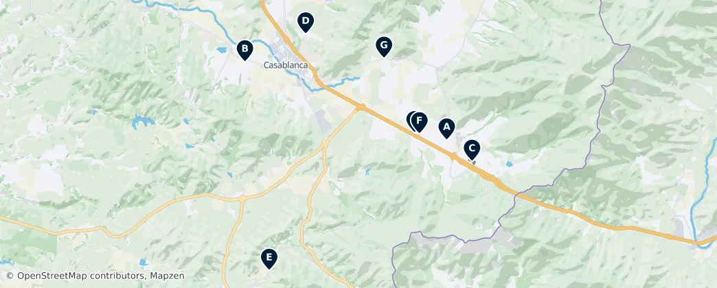 Casablanca Valley Attractions — Mapa