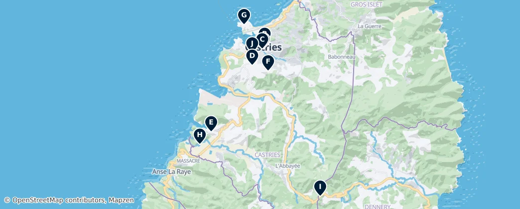 Castries Essentials — Map