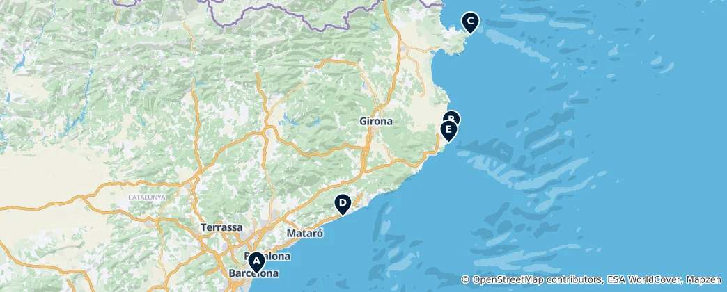 Mapa Top Beaches & Lighthouses
