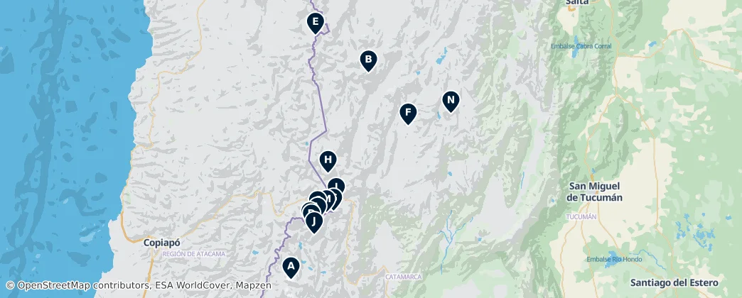 Volcanoes & Andean Peaks — Mappa