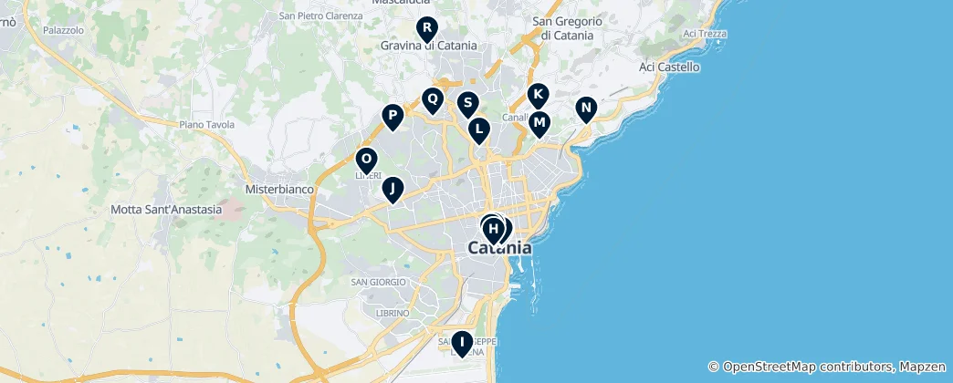 Karte von Catania's Sacred Sites