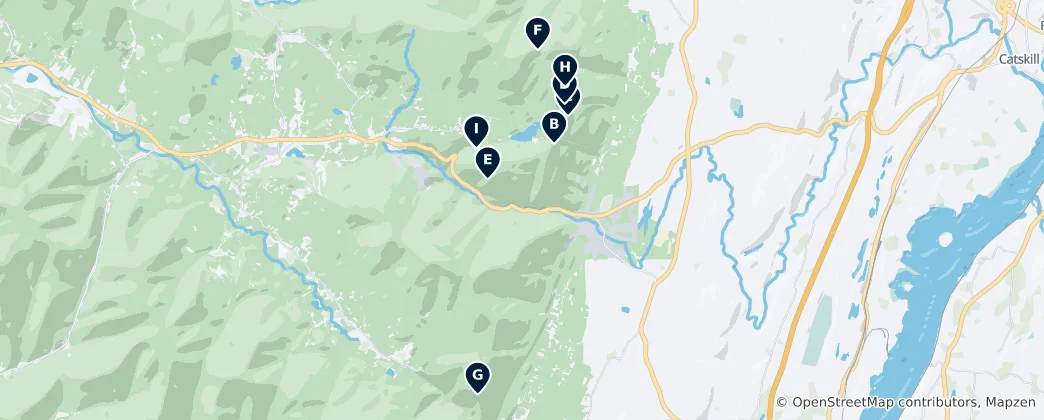 Map of Best Viewpoints in the Catskills