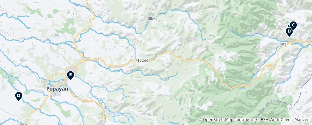 Mappa di Hidden Gems of Tierradentro