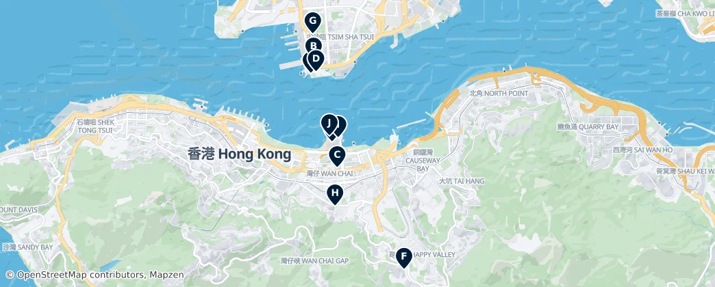 Map of Hong Kong Modern Architecture