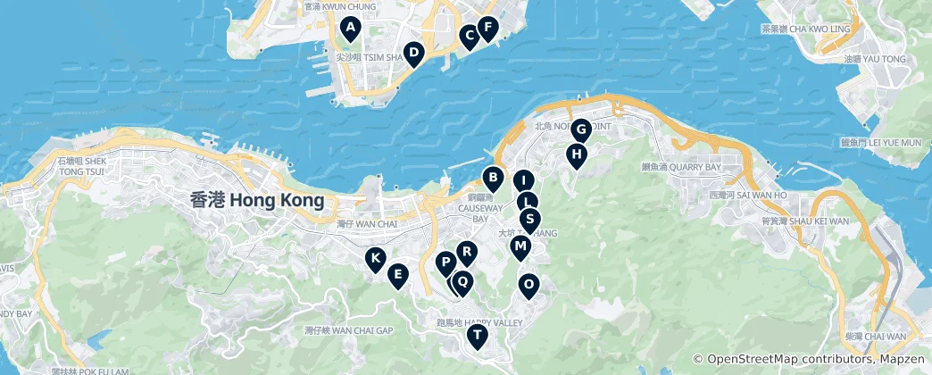Karte von Hong Kong Parks and Gardens