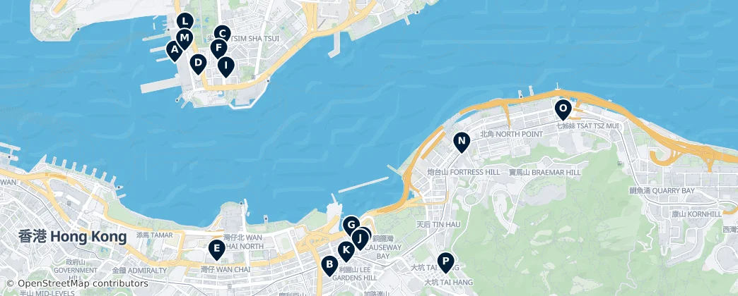 Map of Hong Kong Shopping Hotspots