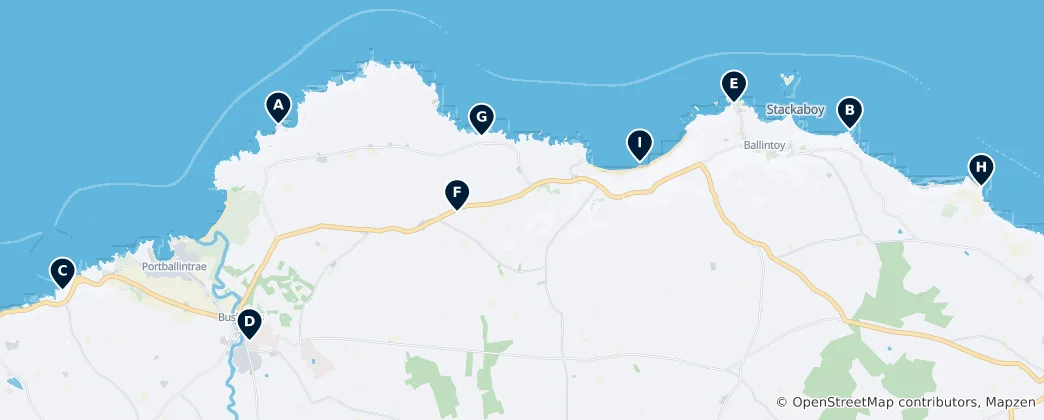 Mapa De Causeway Coast AONB Essentials