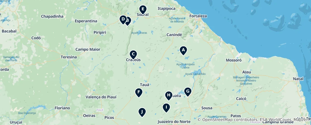 Térkép: Historic Churches and Sanctuaries