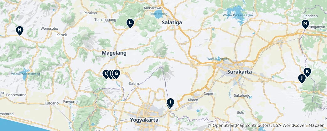 Mapa De Sacred Sites of Indonesia