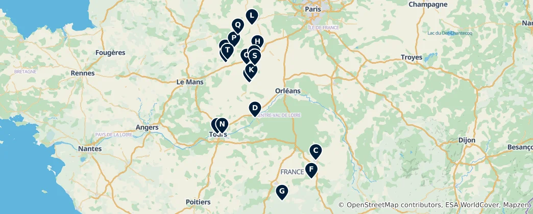 Map of French Christian Heritage Sites
