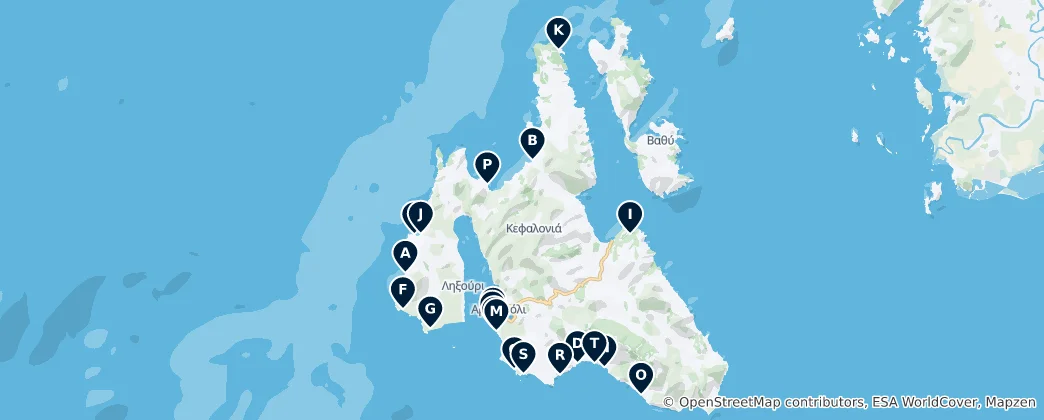 Mappa di Top Beaches