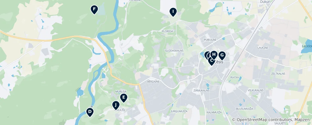Map of Cēsis Essentials