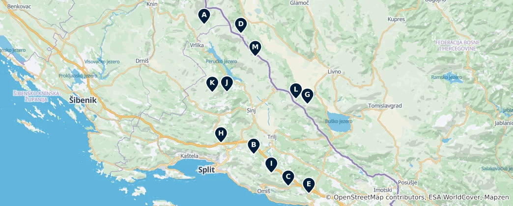Map of Croatia's Natural Wonders
