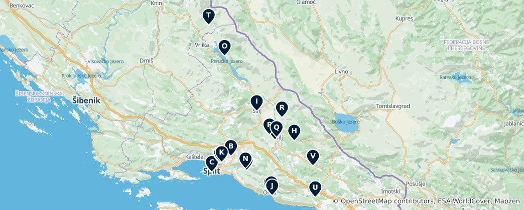Mapa Historical Sites and Fortifications