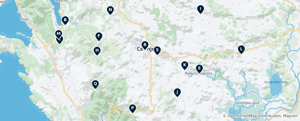 Map of Montenegrin Historical Sites