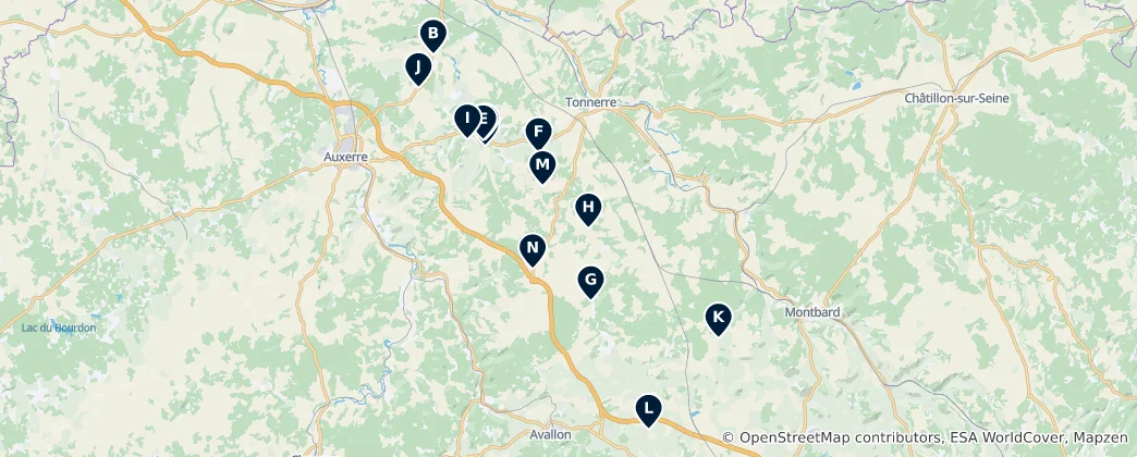 Map of Chablis Unmissables