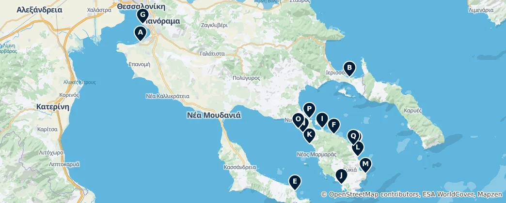 Mappa di Best Beaches in Greece