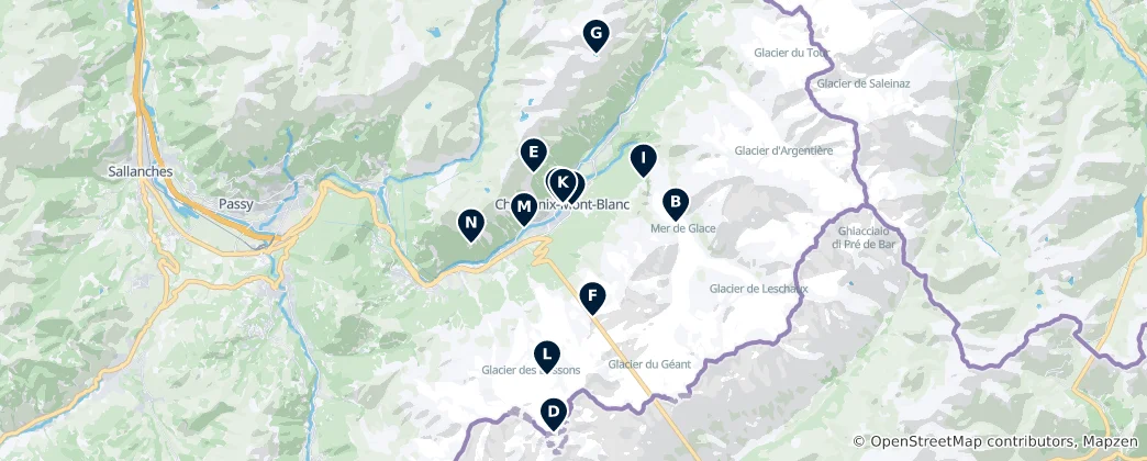 Mapa Chamonix-Mont-Blanc Essentials