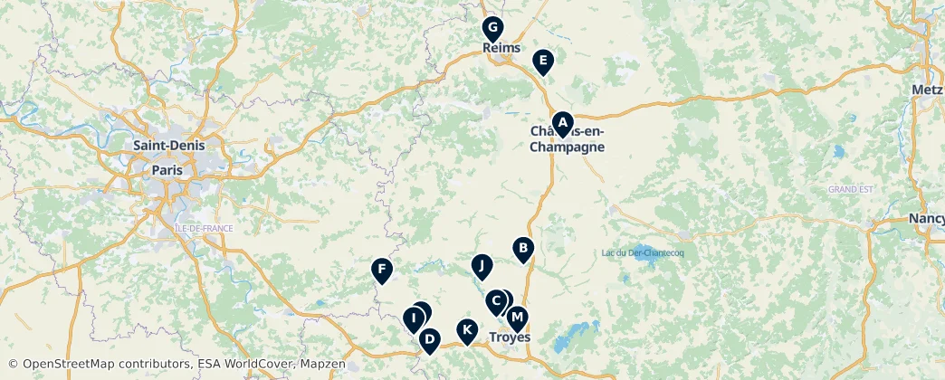 Châteaux & Manor Houses — Térkép