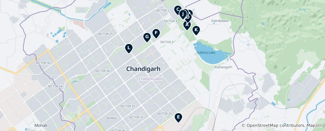 Mappa di Chandigarh Essentials
