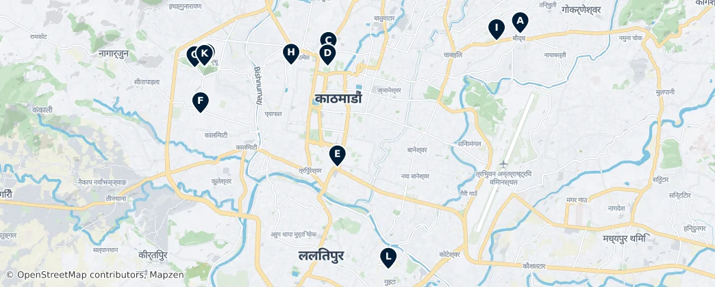 Map of Cultural Heritage of Kathmandu