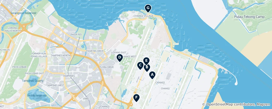 Mappa di Changi Must-Sees