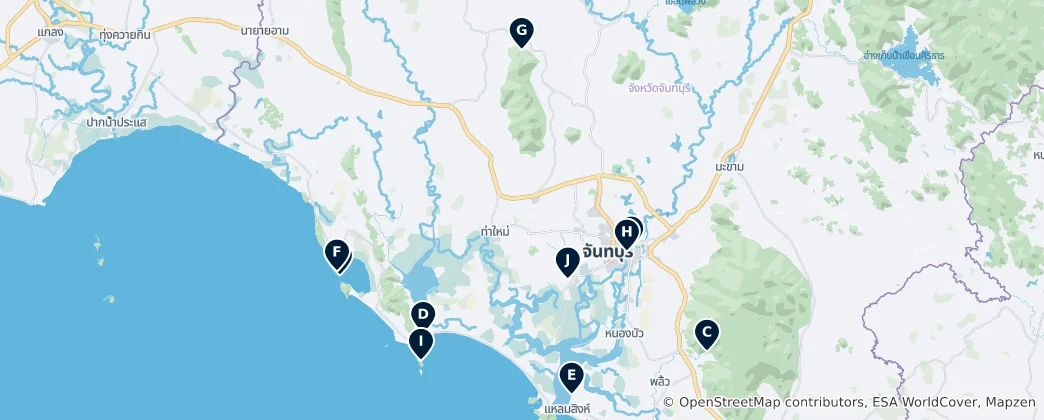 Mapa de Chanthaburi Province Essentials