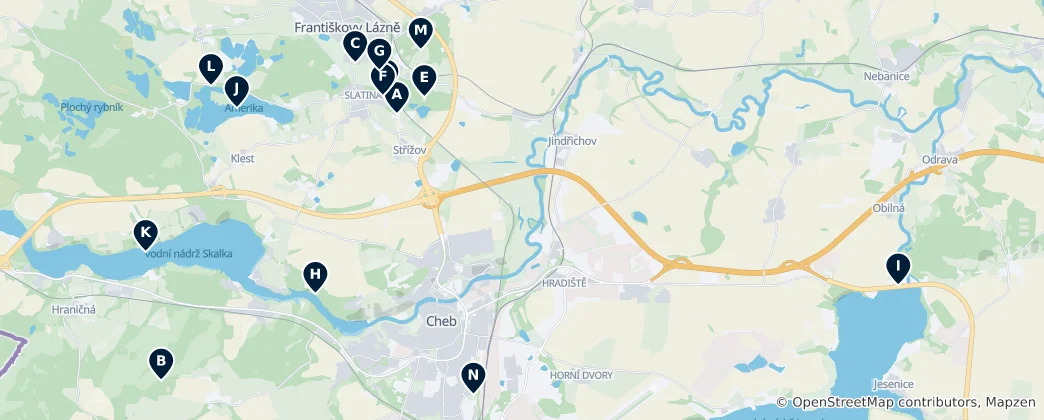 Mapa Příroda a vyhlídky