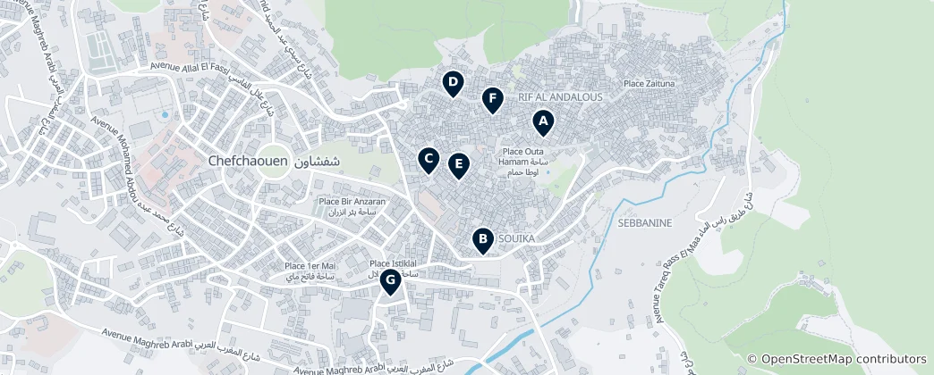 Mapa Chefchaouen Culinary Journey