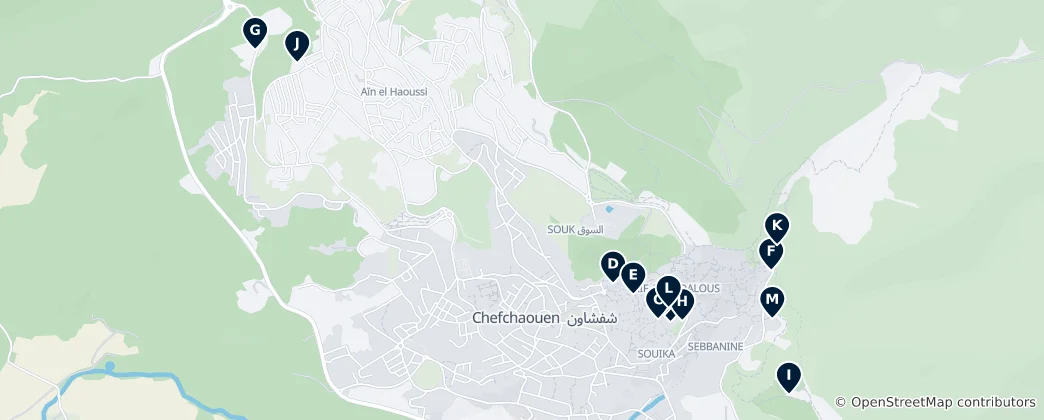 Mapa Chefchaouen's Blue Essentials