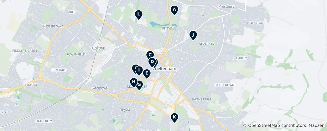 Mappa di Cheltenham's Essential Charm