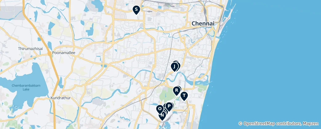 Karte von Chennai Parks and Recreation