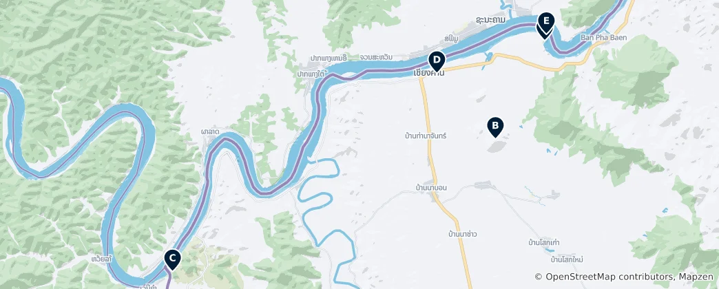 Mappa di Mekong River Sights