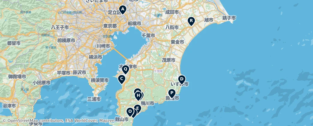 Map of Sacred Sites of Japan