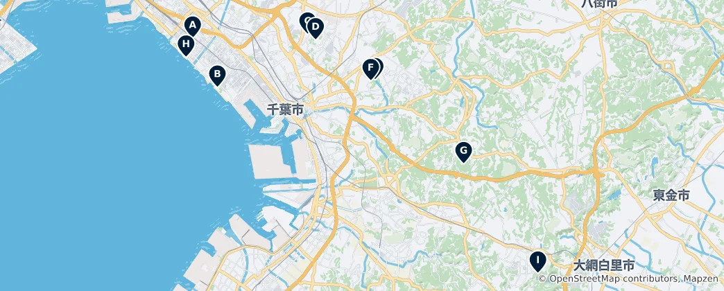 Map of Chiba's Parks and Natural Escapes