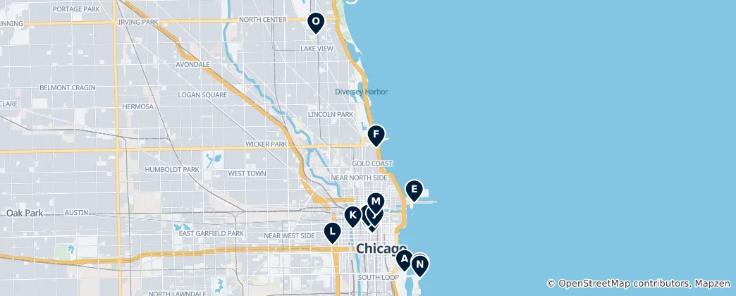 Mapa Chicago Art & Culture